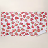 Serviette De Plage Aquarelle fraise (Devant)