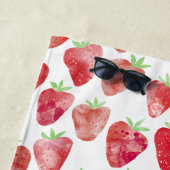 Serviette De Plage Aquarelle fraise (En situation)