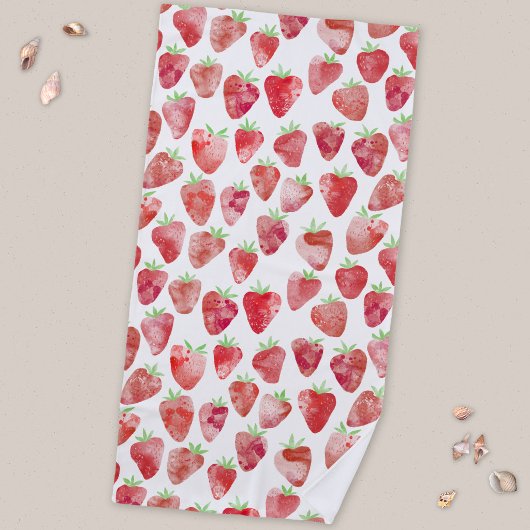 Serviette De Plage Aquarelle fraise
