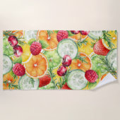 Serviette De Plage Aquarelle Fruit d'été (Devant)