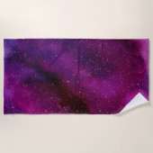 Serviette De Plage Aquarelle Galaxies rose violet (Devant)
