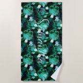 Serviette De Plage Aquarelle Gothique Sirène Échelle Coquillages Crân (Devant)