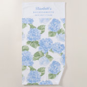 Serviette De Plage Aquarelle Hydrangea Bachelorette (Devant)