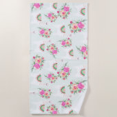 Serviette De Plage Aquarelle Llama est à la menthe (Devant)