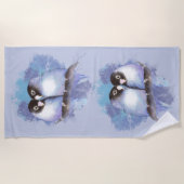 Serviette De Plage Aquarelle Lovebirds Oiseaux tropicaux (Devant)