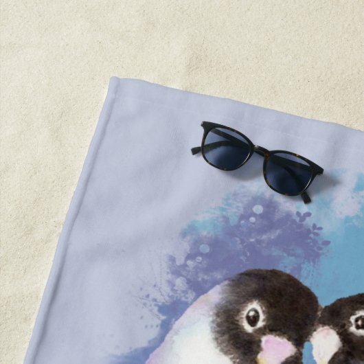 Serviette De Plage Aquarelle Lovebirds Oiseaux tropicaux (En situation)