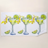 Serviette De Plage Aquarelle Margarita Cocktail été (Devant)