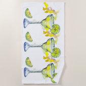 Serviette De Plage Aquarelle Margarita Cocktail été (Devant)