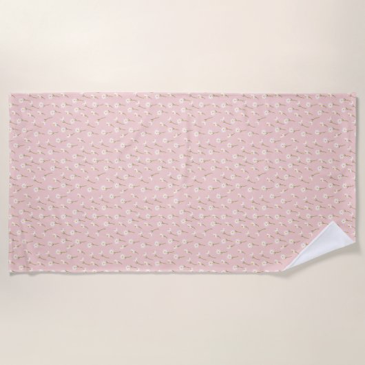 Serviette De Plage Aquarelle moderne Florale Fleurs botaniques (Devant)
