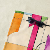 Serviette De Plage Aquarelle moderne Géométrique Abstrait (En situation)