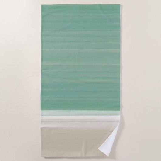 Serviette De Plage Aquarelle moderne Ocean Sand Monogram Beach Towne (Devant)