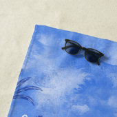 Serviette De Plage Aquarelle moderne Santorin Grèce île (En situation)