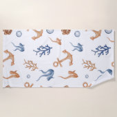 Serviette De Plage Aquarelle Océan (Devant)