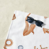 Serviette De Plage Aquarelle Océan (En situation)