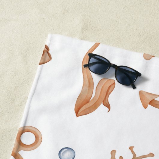 Serviette De Plage Aquarelle Océan (En situation)