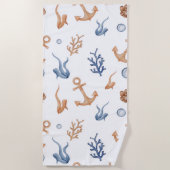 Serviette De Plage Aquarelle Océan (Devant)