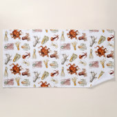 Serviette De Plage Aquarelle Octopus Cephalopod Océan Animaux (Devant)