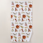 Serviette De Plage Aquarelle Octopus Cephalopod Océan Animaux (Devant)