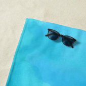Serviette De Plage Aquarelle Palm Tree Beach Scene Collage (En situation)