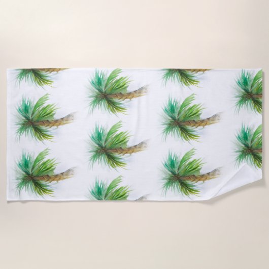 Serviette De Plage Aquarelle Palm Tree Beach Towel (Devant)
