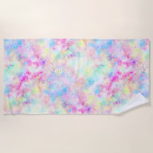 Serviette De Plage Aquarelle Pastel Rainbow Tie Dye (Devant)