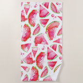 Serviette De Plage Aquarelle pastèque 1 (Devant)