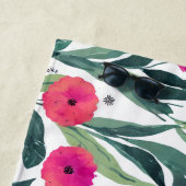 Serviette De Plage Aquarelle Pépites botaniques Motif floral (En situation)