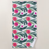 Serviette De Plage Aquarelle Pépites botaniques Motif floral (Devant)