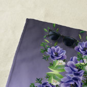 Serviette De Plage Aquarelle Plage de fleurs violettes (En situation)