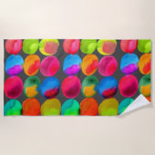 Serviette De Plage Aquarelle rainbow spots art style plage (Devant)