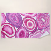 Serviette De Plage Aquarelle rose (Devant)