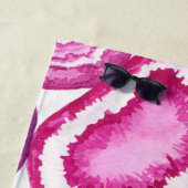 Serviette De Plage Aquarelle rose (En situation)