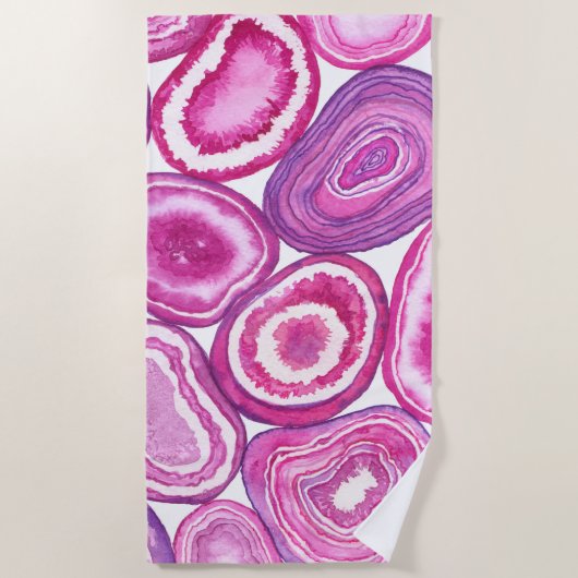 Serviette De Plage Aquarelle rose (Devant)