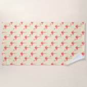 Serviette De Plage Aquarelle rose mignonne Motif Flamingo (Devant)