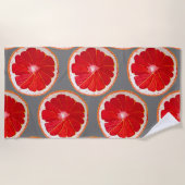 Serviette De Plage Aquarelle rose pamplemousse tranche art style plag (Devant)