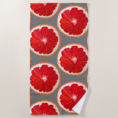 Serviette De Plage Aquarelle rose pamplemousse tranche art style plag (Devant)