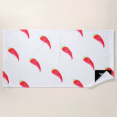 Serviette De Plage Aquarelle rouge poivrons initiaux (Devant)