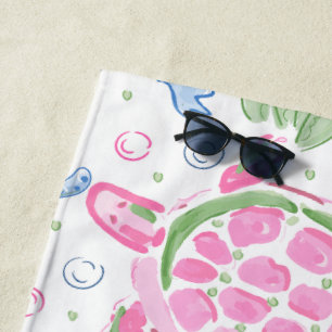 Serviette De Plage Aquarelle Tortues de mer Océan côtier