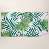 Serviette De Plage Aquarelle Tropical Palm Leaf Weekend Beach Towne (Devant)