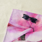Serviette De Plage Aquarelle tropicale de la plumeria d'Hawaï (En situation)
