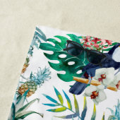Serviette De Plage Aquarelle tropicale d'oiseau de perroquet d'ananas (En situation)