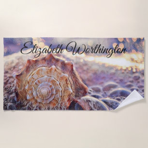 Serviette De Plage Aquarelle vintage couleur rose pourpre