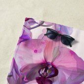 Serviette De Plage Aquarelle violette orchidée (En situation)