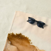 Serviette De Plage Aquarelle Zen Côte paisible (En situation)