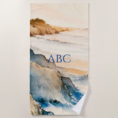 Serviette De Plage Aquarelle Zen Côte paisible (Devant)