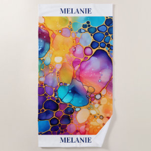 Serviette De Plage Aquarelles d'alcool coloré arrière - plan