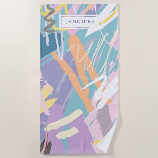 Serviette De Plage Aquarelles douces coups de pinceau arrière - plan  (Devant)