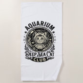 Serviette De Plage Aquarium Chat de mer profond Graphique de chat drô (Devant)