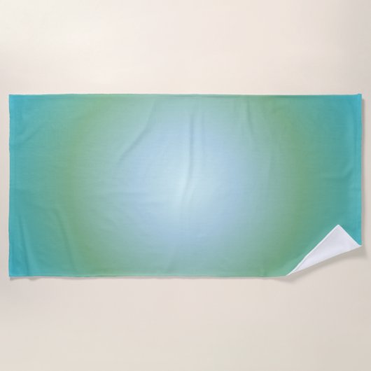 Serviette De Plage Aquarius Aura Gradient Zodiac, Blue Green Gradient (Devant)