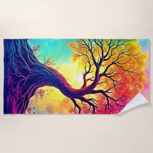 Serviette De Plage Arbre Arc-en-Ciel : Racines d'Espoir Infini Art